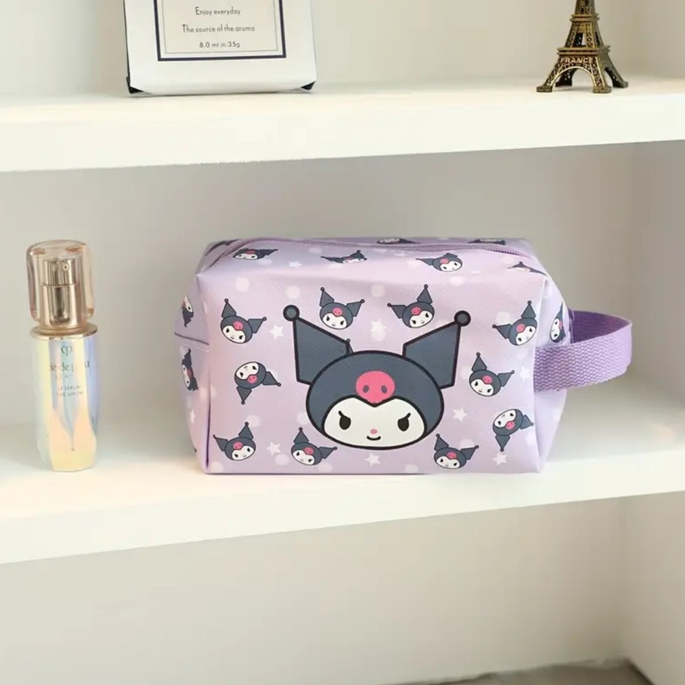 Cute Purple Kuromi Hello Kitty and Friends Cosmetic Bag or Pencil Bag